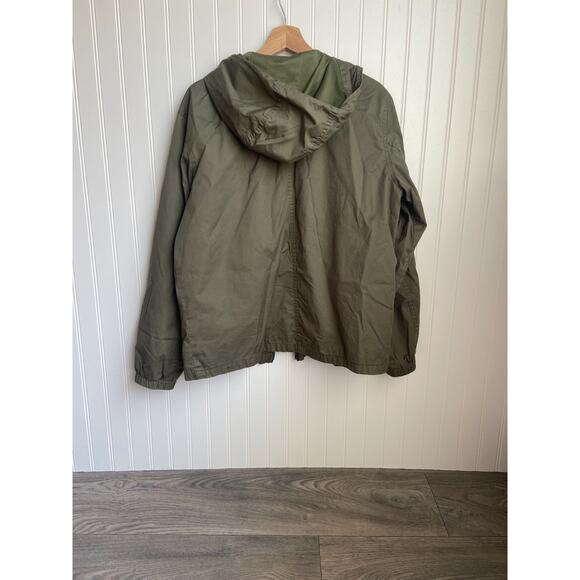 Old Navy Jacket Men's Medium Army Green Utliity Coat Zip Up Hooded - Picture 6 of 6